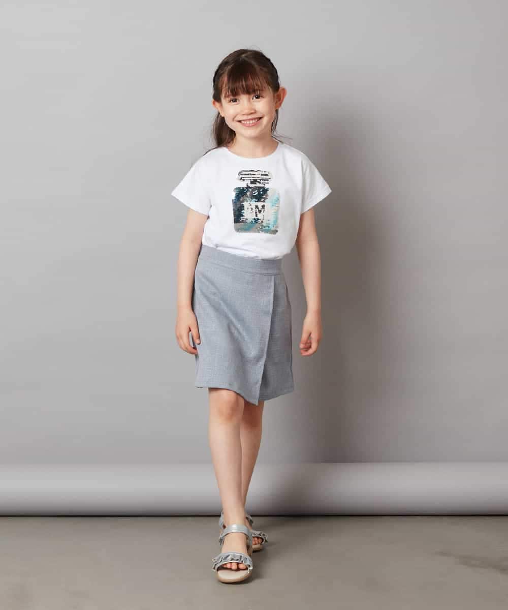 KJKGV06024 a.v.v KIDS(アー・ヴェ・ヴェ) [100-130]スパンコールアソートTシャツ ホワイト