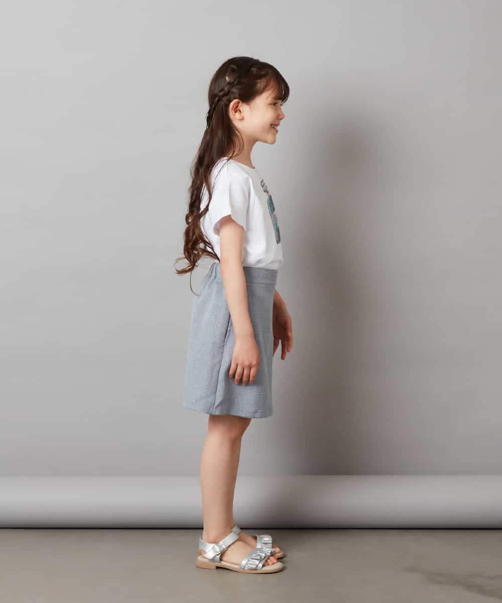 KJKGV06024 a.v.v KIDS(アー・ヴェ・ヴェ) [100-130]スパンコールアソートTシャツ ホワイト