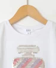 KJKGV06024 a.v.v KIDS(アー・ヴェ・ヴェ) [100-130]スパンコールアソートTシャツ ホワイト