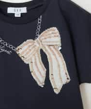 KJKGV06024 a.v.v KIDS(アー・ヴェ・ヴェ) [100-130]スパンコールアソートTシャツ ホワイト