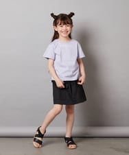 KJKGV08012 a.v.v KIDS(アー・ヴェ・ヴェ) [100-130]ギンガムスリーブﾞTシャツ オレンジ