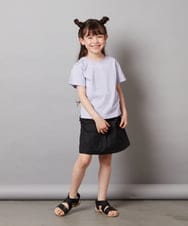 KJKGV08012 a.v.v KIDS(アー・ヴェ・ヴェ) [100-130]ギンガムスリーブﾞTシャツ オレンジ