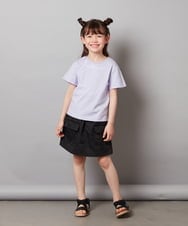 KJKGV08012 a.v.v KIDS(アー・ヴェ・ヴェ) [100-130]ギンガムスリーブﾞTシャツ オレンジ