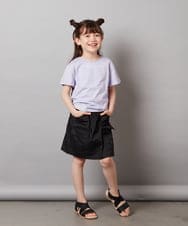 KJKGV08012 a.v.v KIDS(アー・ヴェ・ヴェ) [100-130]ギンガムスリーブﾞTシャツ オレンジ