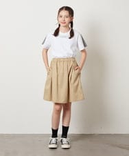 KJKGV08012 a.v.v KIDS(アー・ヴェ・ヴェ) [100-130]ギンガムスリーブﾞTシャツ オレンジ