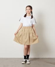 KJKGV08012 a.v.v KIDS(アー・ヴェ・ヴェ) [100-130]ギンガムスリーブﾞTシャツ オレンジ