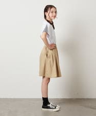 KJKGV08012 a.v.v KIDS(アー・ヴェ・ヴェ) [100-130]ギンガムスリーブﾞTシャツ オレンジ