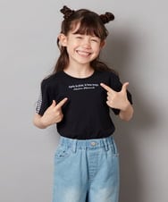 KJKGV08012 a.v.v KIDS(アー・ヴェ・ヴェ) [100-130]ギンガムスリーブﾞTシャツ オレンジ