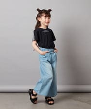 KJKGV08012 a.v.v KIDS(アー・ヴェ・ヴェ) [100-130]ギンガムスリーブﾞTシャツ オレンジ