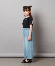 KJKGV08012 a.v.v KIDS(アー・ヴェ・ヴェ) [100-130]ギンガムスリーブﾞTシャツ オレンジ