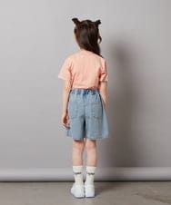 KJKGV08012 a.v.v KIDS(アー・ヴェ・ヴェ) [100-130]ギンガムスリーブﾞTシャツ オレンジ
