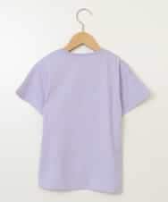 KJKGV08012 a.v.v KIDS(アー・ヴェ・ヴェ) [100-130]ギンガムスリーブﾞTシャツ ラベンダー