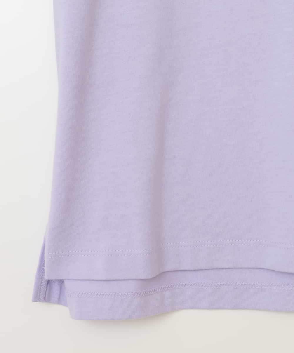 KJKGV08012 a.v.v KIDS(アー・ヴェ・ヴェ) [100-130]ギンガムスリーブﾞTシャツ ラベンダー