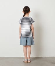 KJKGV10019 a.v.v KIDS(アー・ヴェ・ヴェ) [100-130]フロントレースUPTシャツ アイボリー