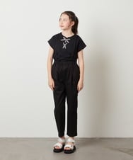 KJKGV10019 a.v.v KIDS(アー・ヴェ・ヴェ) [100-130]フロントレースUPTシャツ ブラック