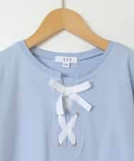 KJKGV10019 a.v.v KIDS(アー・ヴェ・ヴェ) [100-130]フロントレースUPTシャツ ライトブルー