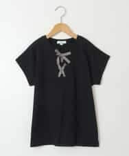 KJKGV10019 a.v.v KIDS(アー・ヴェ・ヴェ) [100-130]フロントレースUPTシャツ ブラック