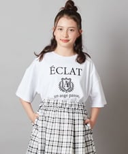 KJKGV11019 a.v.v KIDS(アー・ヴェ・ヴェ) [120-130]エンブレム刺繍オーバーシルエットＴシャツ ブルー