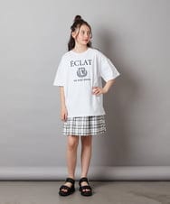 KJKGV11019 a.v.v KIDS(アー・ヴェ・ヴェ) [120-130]エンブレム刺繍オーバーシルエットＴシャツ ブルー