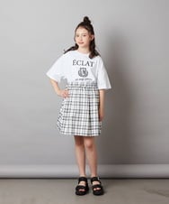 KJKGV11019 a.v.v KIDS(アー・ヴェ・ヴェ) [120-130]エンブレム刺繍オーバーシルエットＴシャツ ブルー