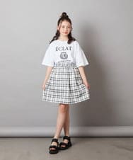 KJKGV11019 a.v.v KIDS(アー・ヴェ・ヴェ) [120-130]エンブレム刺繍オーバーシルエットＴシャツ ブルー