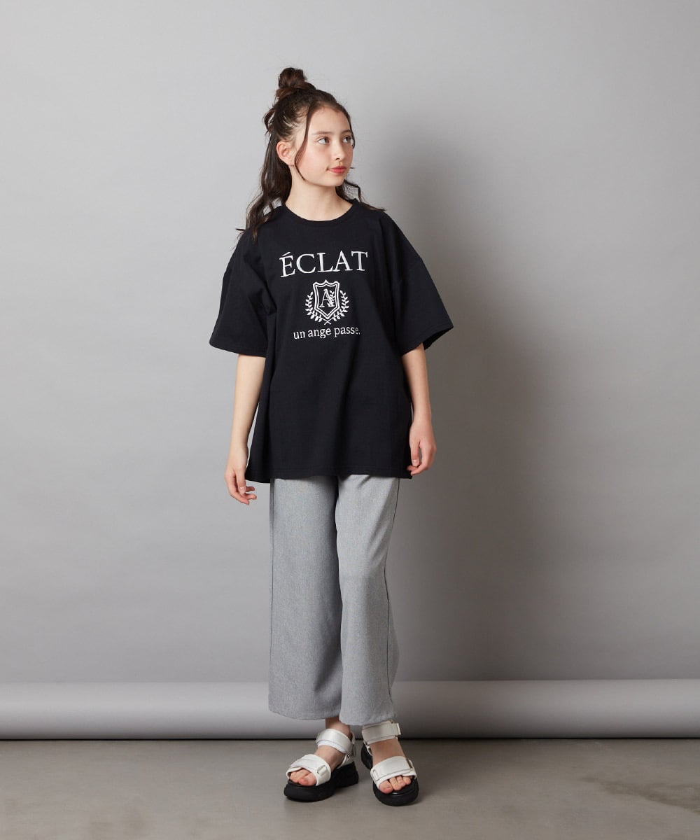 KJKGV11019 a.v.v KIDS(アー・ヴェ・ヴェ) [120-130]エンブレム刺繍オーバーシルエットＴシャツ ブルー