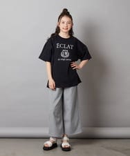 KJKGV11019 a.v.v KIDS(アー・ヴェ・ヴェ) [120-130]エンブレム刺繍オーバーシルエットＴシャツ ブルー