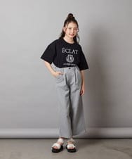 KJKGV11019 a.v.v KIDS(アー・ヴェ・ヴェ) [120-130]エンブレム刺繍オーバーシルエットＴシャツ ブルー