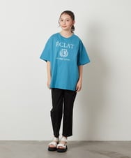 KJKGV11019 a.v.v KIDS(アー・ヴェ・ヴェ) [120-130]エンブレム刺繍オーバーシルエットＴシャツ ブルー