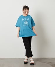 KJKGV11019 a.v.v KIDS(アー・ヴェ・ヴェ) [120-130]エンブレム刺繍オーバーシルエットＴシャツ ブルー