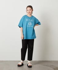 KJKGV11019 a.v.v KIDS(アー・ヴェ・ヴェ) [120-130]エンブレム刺繍オーバーシルエットＴシャツ ブルー