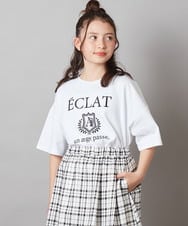 KJKGV11019 a.v.v KIDS(アー・ヴェ・ヴェ) [120-130]エンブレム刺繍オーバーシルエットＴシャツ ブルー