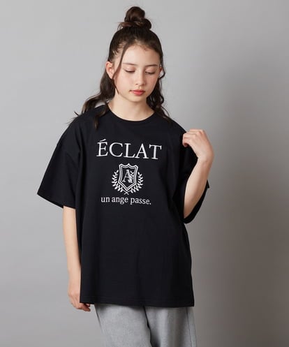 KJKGV11019 a.v.v KIDS [120-130]エンブレム刺繍オーバーシルエットＴシャツ