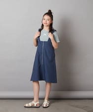 KJKGV12029 a.v.v KIDS(アー・ヴェ・ヴェ) [100-130]ロゴ刺繍入りプチリボンカットソー ホワイト