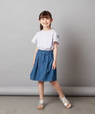 KJKGV14016 a.v.v KIDS(アー・ヴェ・ヴェ) [100-130]【WEB限定】袖レースアップリボンＴシャツ ラベンダー