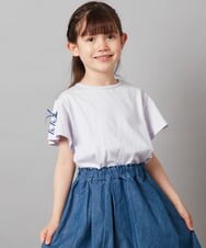 KJKGV14016 a.v.v KIDS(アー・ヴェ・ヴェ) [100-130]【WEB限定】袖レースアップリボンＴシャツ ラベンダー