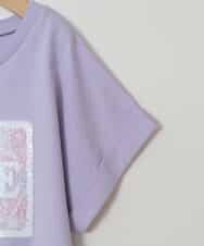 KJKGV40019 a.v.v KIDS(アー・ヴェ・ヴェ) [100-130]スパンコールTシャツ ラベンダー
