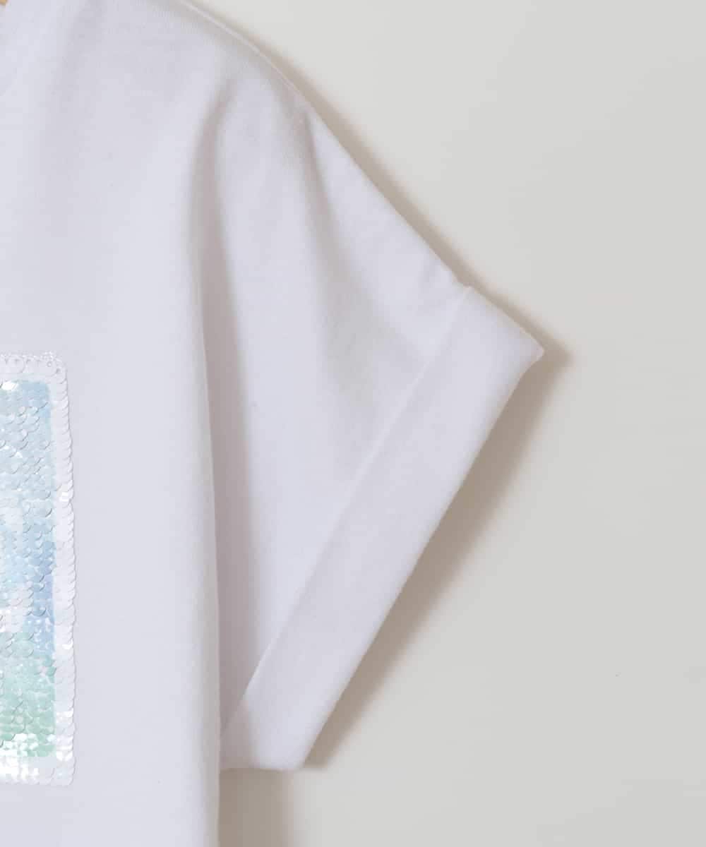 KJKGV40019 a.v.v KIDS(アー・ヴェ・ヴェ) [100-130]スパンコールTシャツ ホワイト