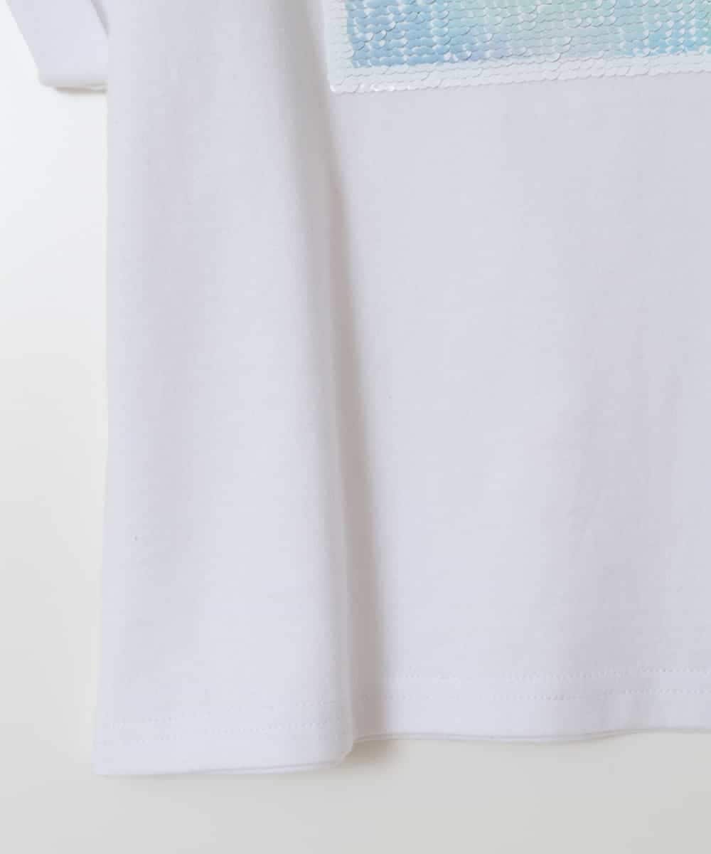 KJKGV40019 a.v.v KIDS(アー・ヴェ・ヴェ) [100-130]スパンコールTシャツ ホワイト