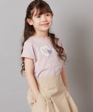 KJKGV41019 a.v.v KIDS(アー・ヴェ・ヴェ) [100-130]モチーフロゴＴシャツ　 ピンク