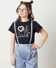 KJKGV41019 a.v.v KIDS(アー・ヴェ・ヴェ) [100-130]モチーフロゴＴシャツ　 ピンク