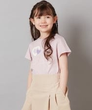 KJKGV41019 a.v.v KIDS(アー・ヴェ・ヴェ) [100-130]モチーフロゴＴシャツ　 ピンク