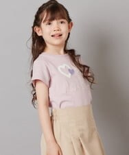 KJKGV41019 a.v.v KIDS(アー・ヴェ・ヴェ) [100-130]モチーフロゴＴシャツ　 ピンク