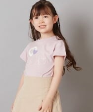 KJKGV41019 a.v.v KIDS(アー・ヴェ・ヴェ) [100-130]モチーフロゴＴシャツ　 ピンク