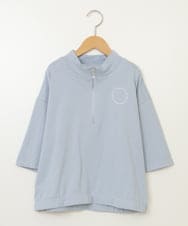 KJKGV43034 a.v.v KIDS(アー・ヴェ・ヴェ) [100-130]ハーフジッププルオーバーTシャツ ライトブルー