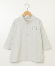 KJKGV43034 a.v.v KIDS(アー・ヴェ・ヴェ) [100-130]ハーフジッププルオーバーTシャツ ライトグレー