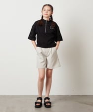 KJKGV43034 a.v.v KIDS(アー・ヴェ・ヴェ) [100-130]ハーフジッププルオーバーTシャツ ブラック