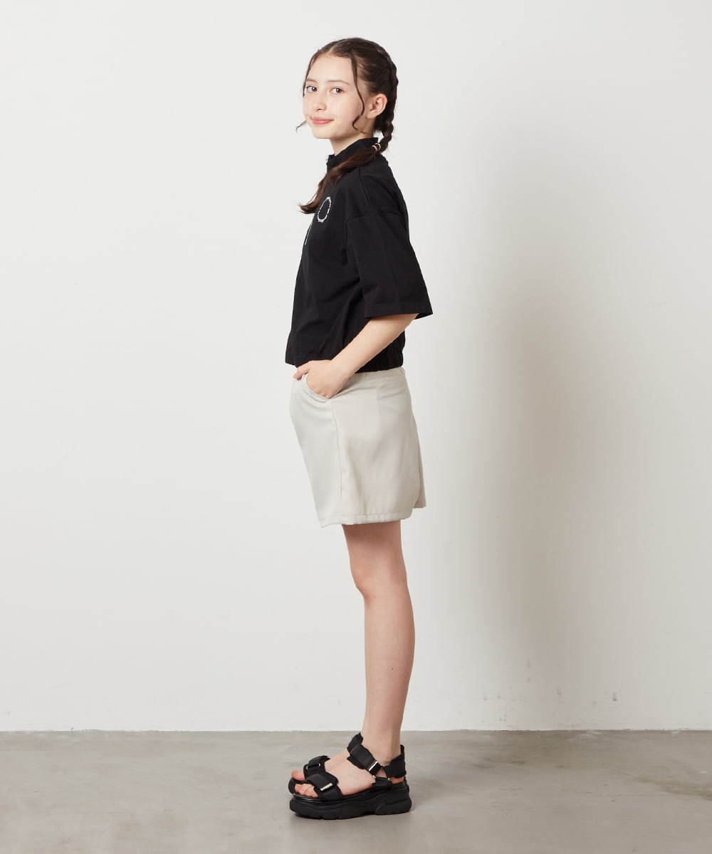 KJKGV43034 a.v.v KIDS(アー・ヴェ・ヴェ) [100-130]ハーフジッププルオーバーTシャツ ブラック