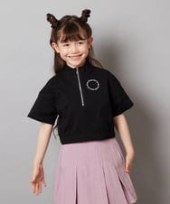 KJKGV43034 a.v.v KIDS(アー・ヴェ・ヴェ) [100-130]ハーフジッププルオーバーTシャツ ブラック