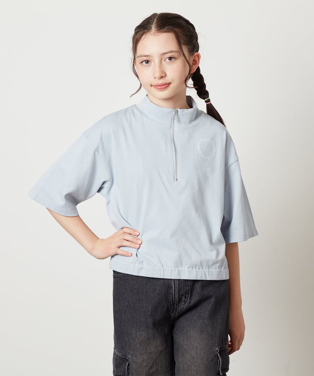 KJKGV43034 a.v.v KIDS(アー・ヴェ・ヴェ) [100-130]ハーフジッププルオーバーTシャツ ブラック